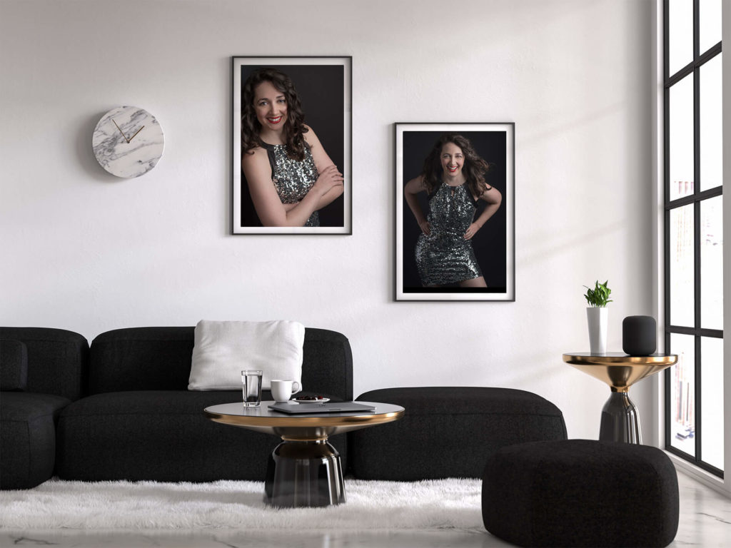 woman glamour pictures framed in living room