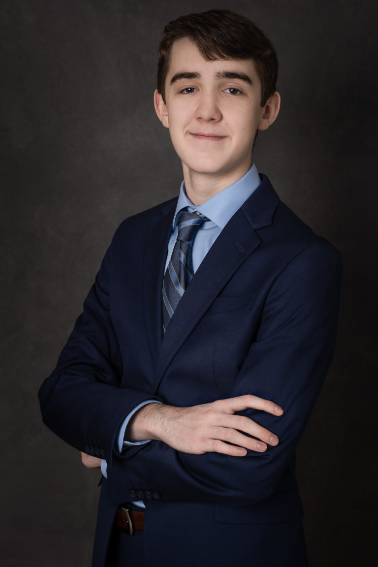 teen boy in suit headshot